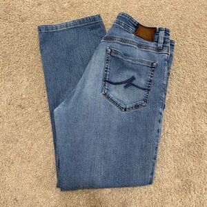 34 Heritage Mens Straight Leg Jeans Blue Denim Size 35x32 Made in Egypt